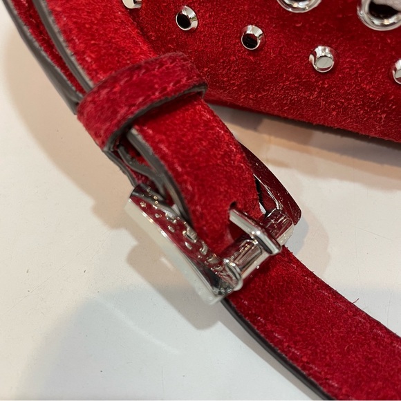 SUPER FUN Michael Kors Red Suede Leather Crossbody ♥️♥️♥️ - Picture 5 of 11